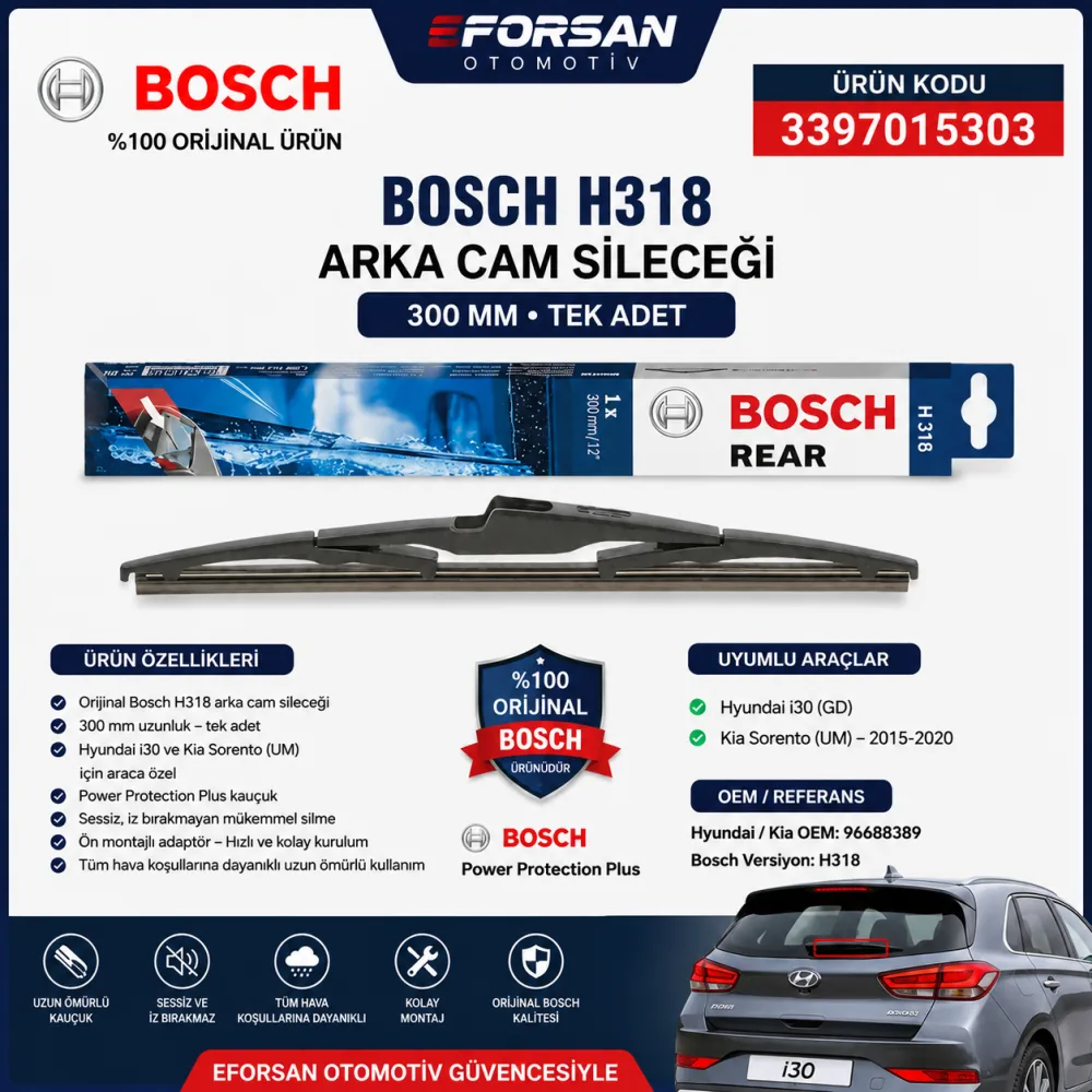 Arka Cam Sileceği 300 mm Kia Uyumlu 3397015303