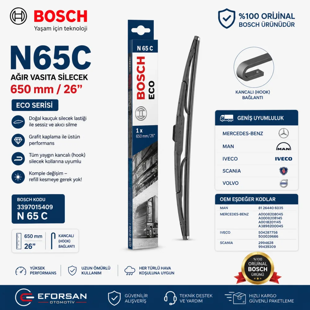Eco Silecek Takımı 650 mm Mercedes Man Uyumlu 3397015409