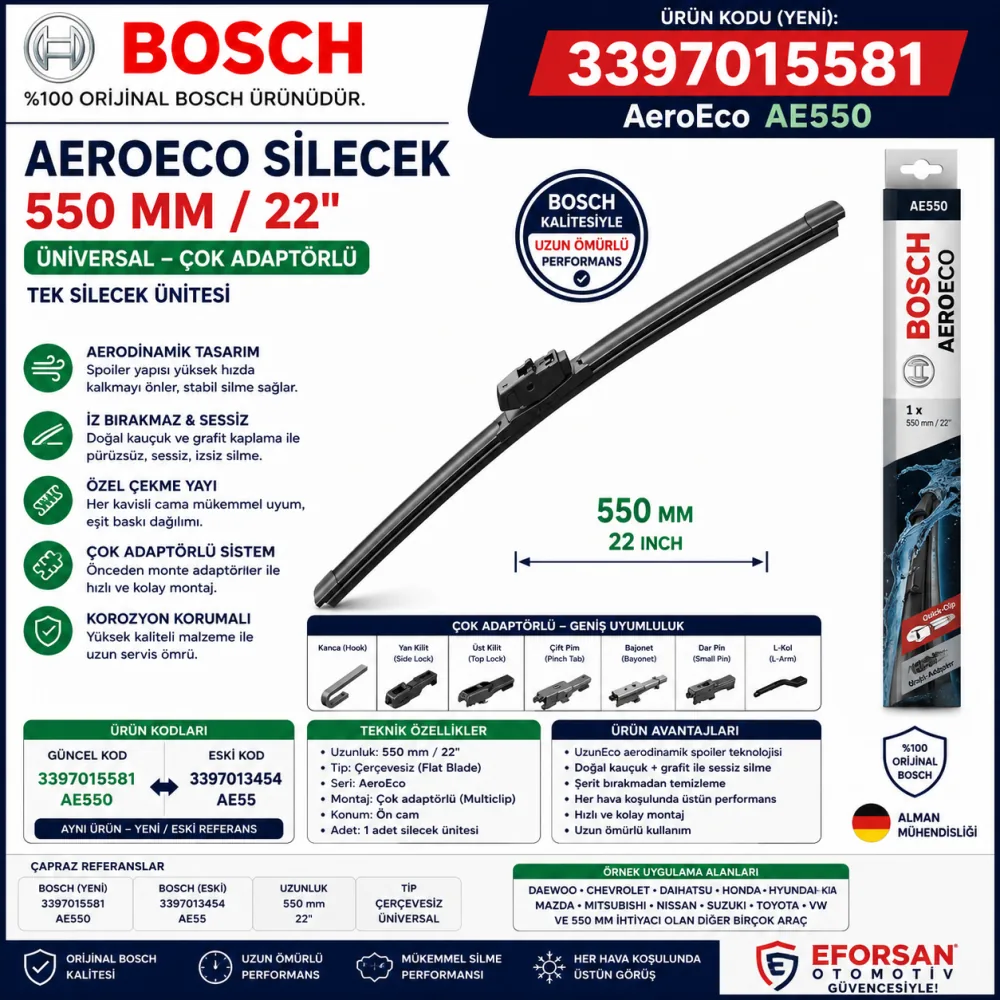 Aeroeco Silecek Takımı 550 mm 3397015581