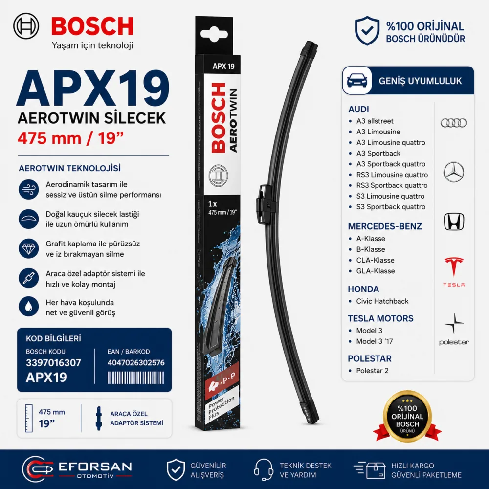 Aerotwin APX19 Tekli Silecek Süpürgesi 475 mm 3397016307