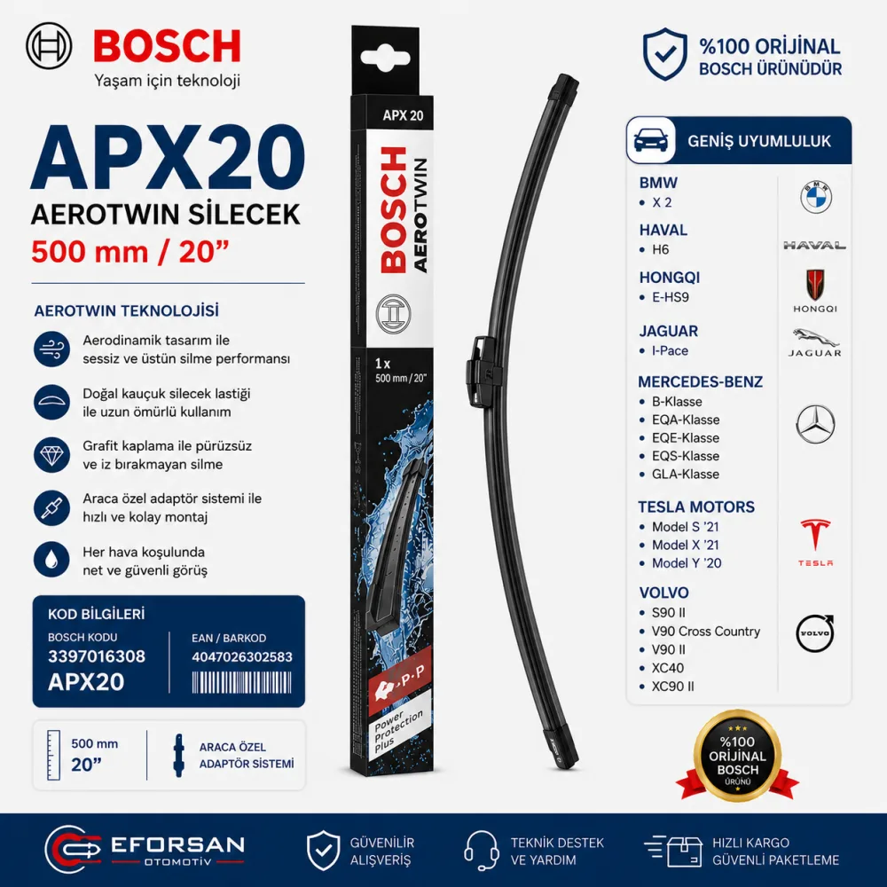 Aerotwin APX20 Tekli Silecek Süpürgesi 500 mm 3397016308
