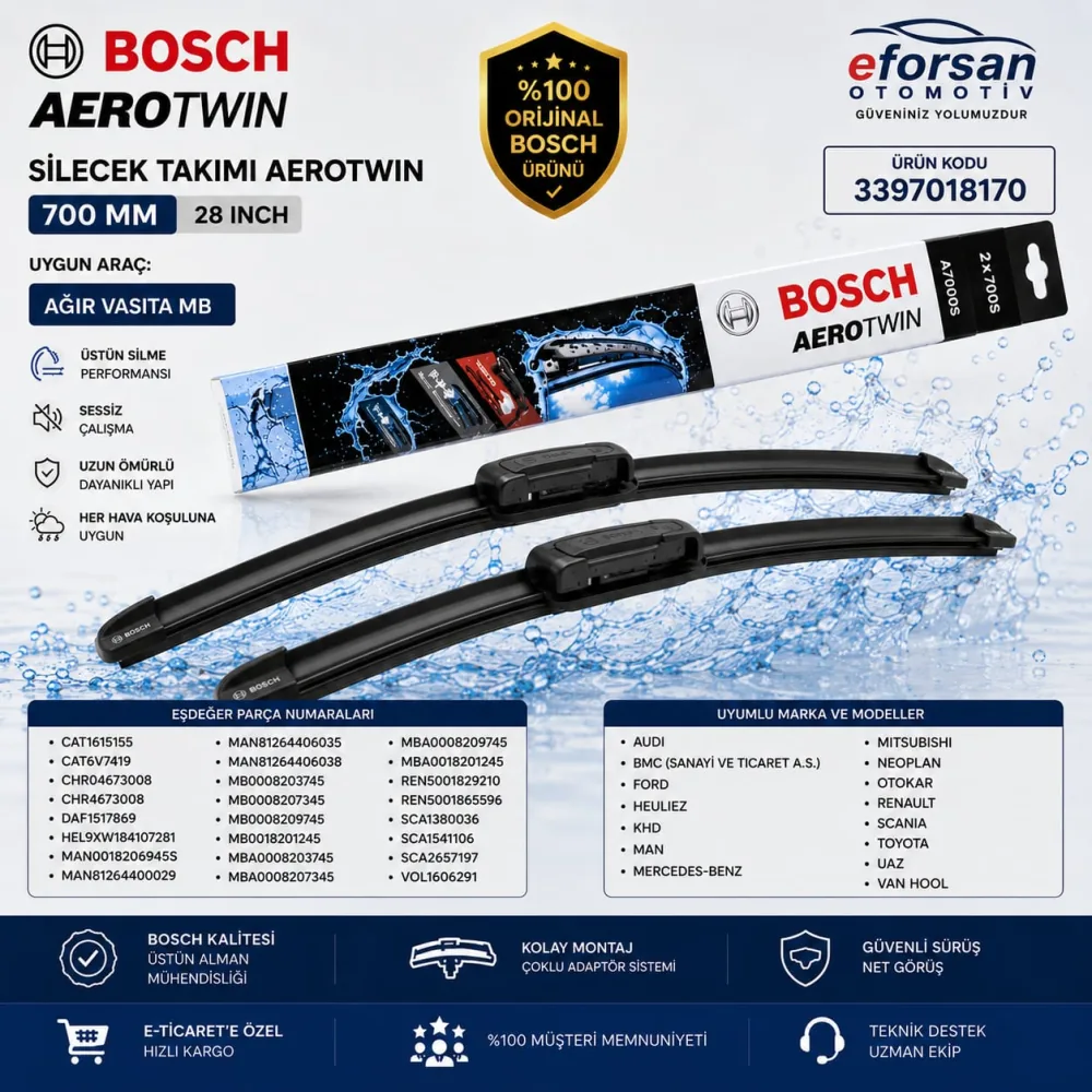 Aerotwin Silecek Takımı 700 mm Mercedes Uyumlu 3397018170
