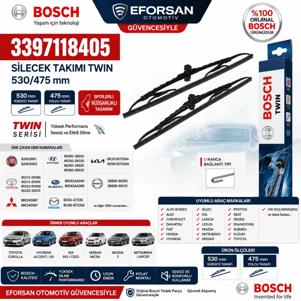 Twin Silecek Takımı 530/475 mm 3397118405