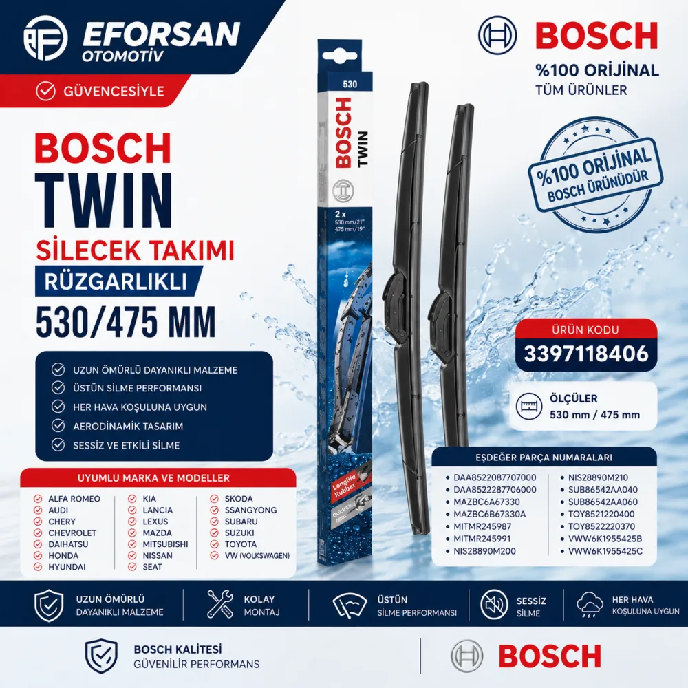 Twin Silecek Takımı 530/475 mm 3397118406