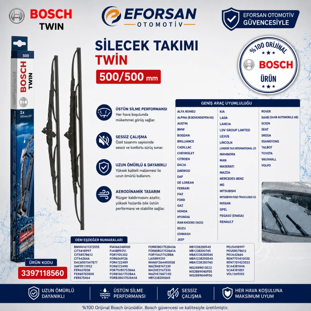 Twin Silecek Takımı 500/500 mm 3397118560