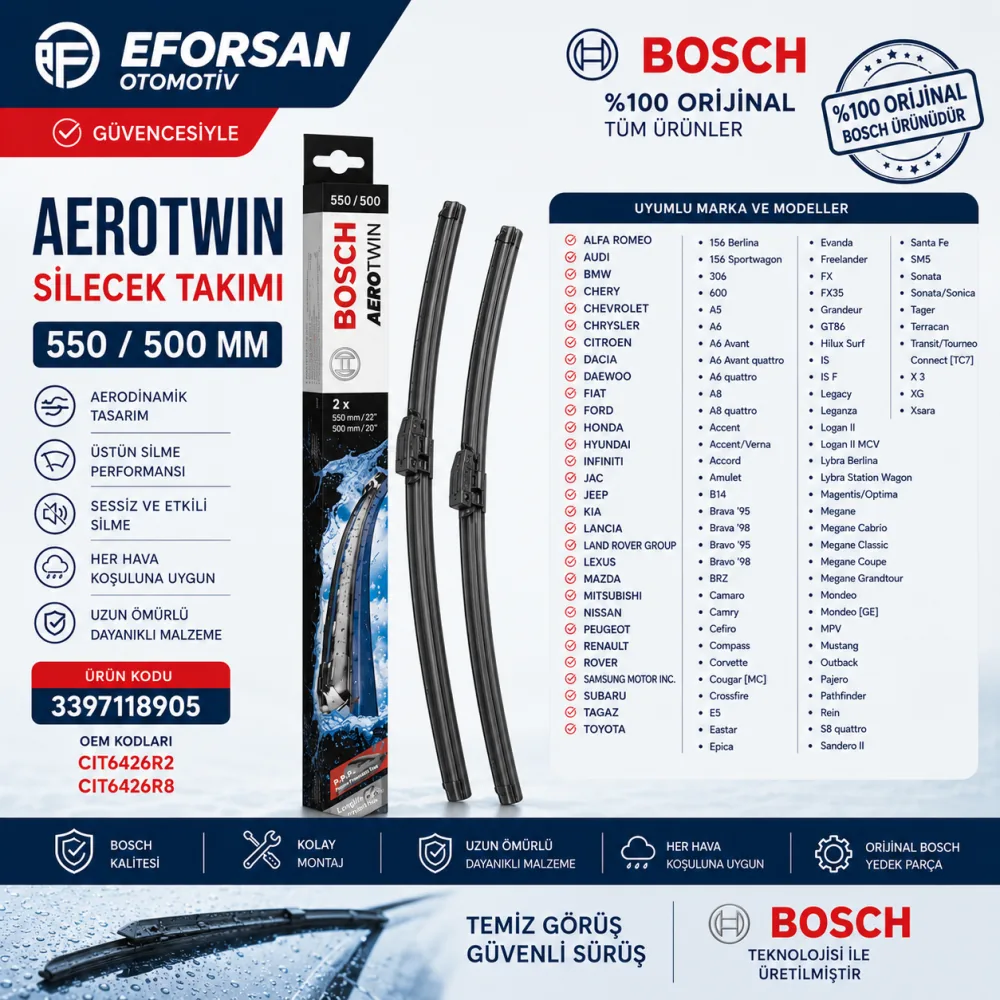 Aerotwin Silecek Takımı 550/500 mm 3397118905