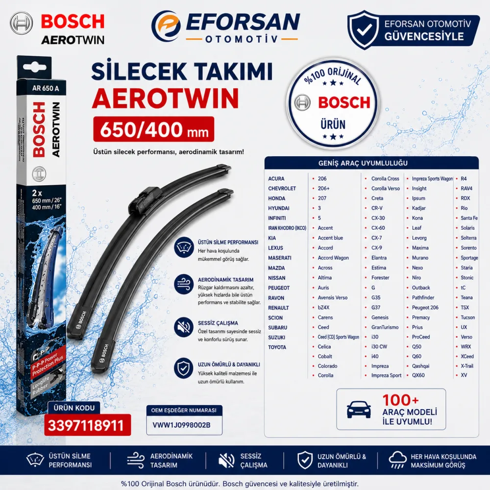 Aerotwin Silecek Takımı 650/400 mm 3397118911