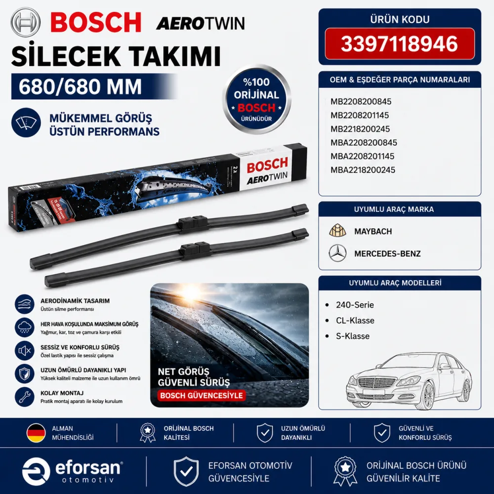 Aerotwin Silecek Takımı 680/680 mm 3397118946