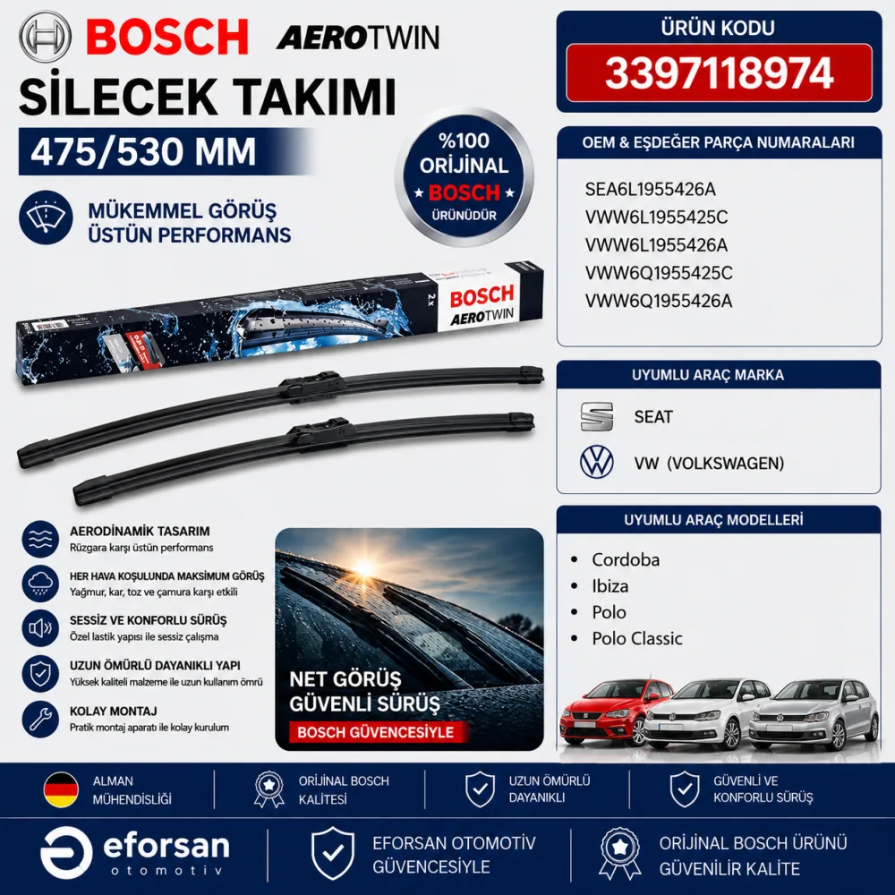 Aerotwin Silecek Takımı 475/530 mm 3397118974