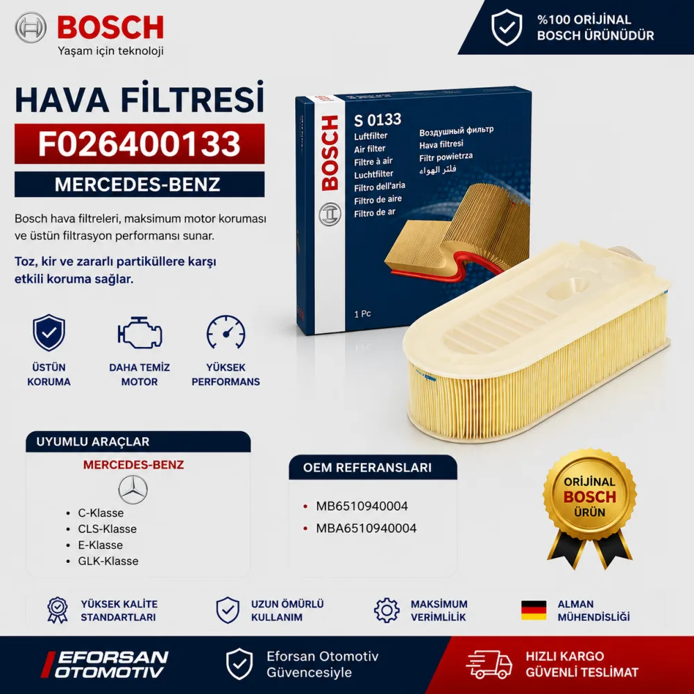 Hava Filtresi Mercedes Uyumlu F026400133