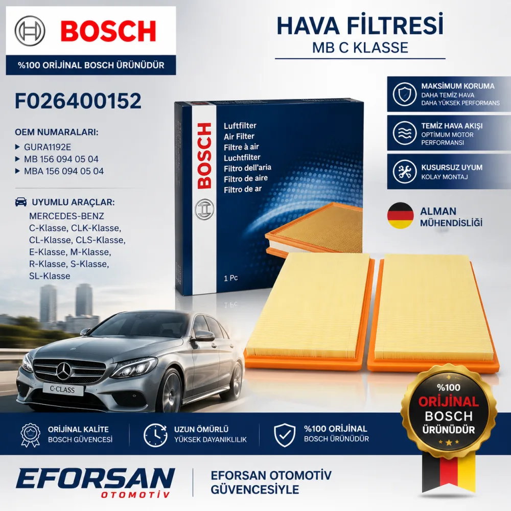 Hava Filtresi Mercedes Uyumlu F026400152