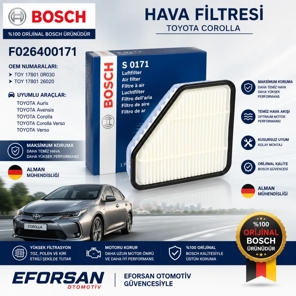 Hava Filtresi Toyota Uyumlu F026400171