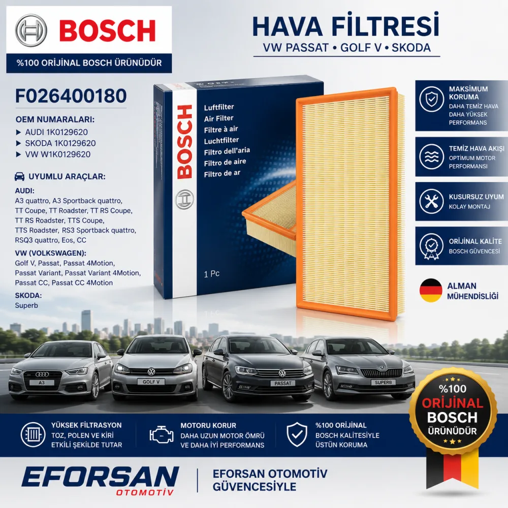 Hava Filtresi Volkswagen Skoda Uyumlu F026400180