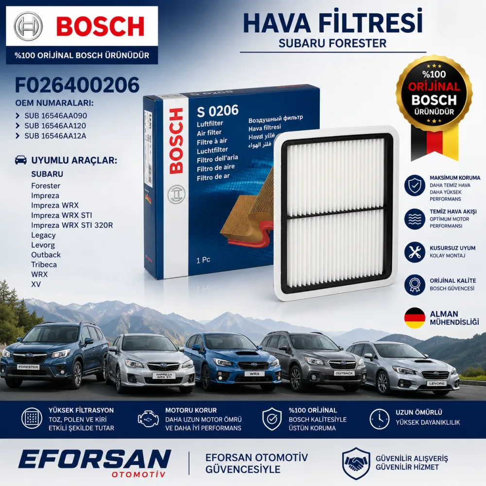 Hava Filtresi Subaru Uyumlu F026400206