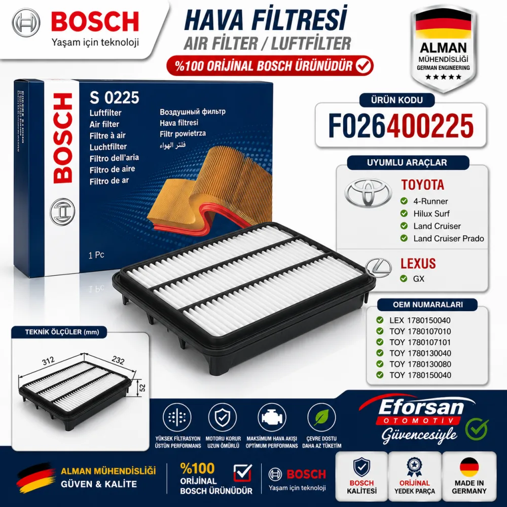 Hava Filtresi F026400225