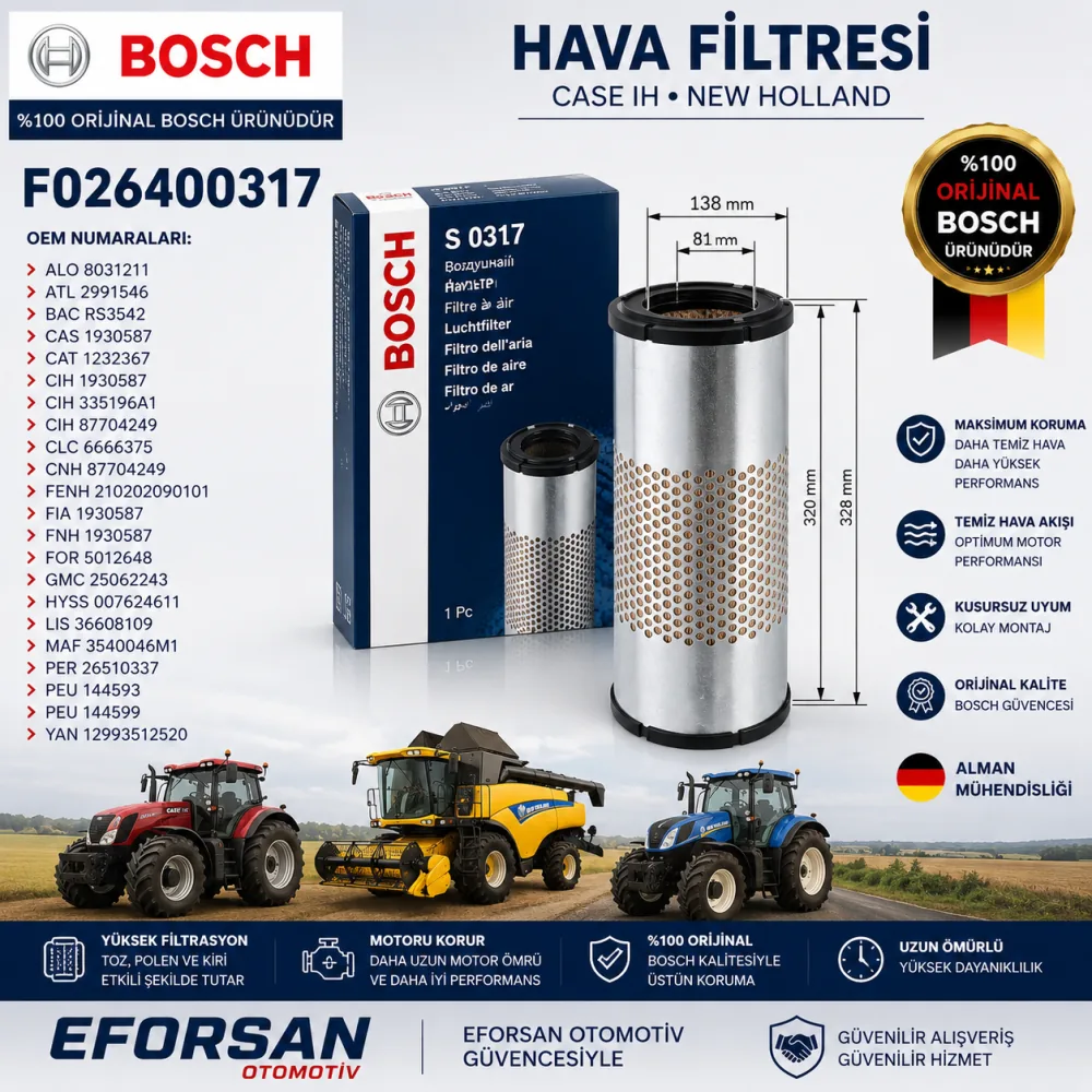 Hava Filtresi Universal Uyumlu F026400317