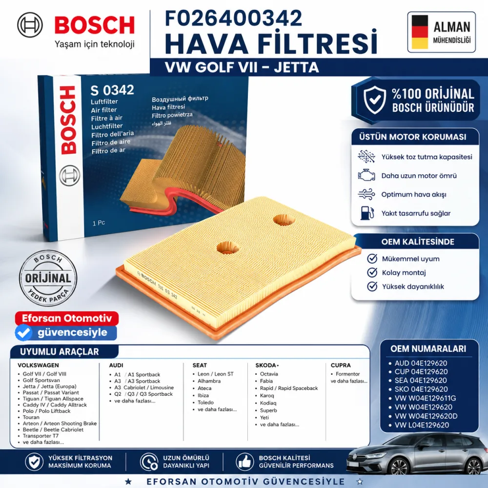 Bosch F026400342 Hava Filtresi F026400342