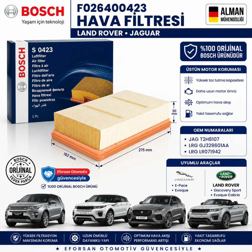 Hava Filtresi Land Rover Uyumlu F026400423