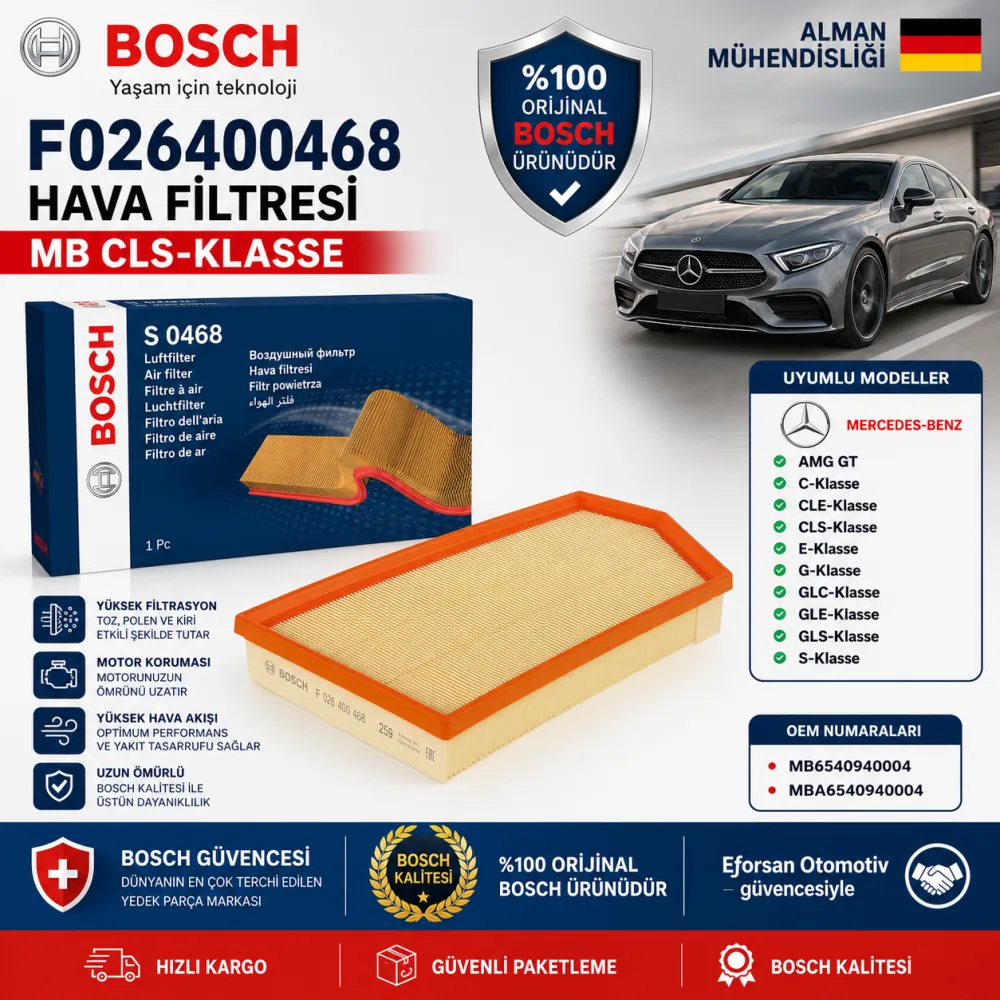 Hava Filtresi Mercedes Uyumlu F026400468