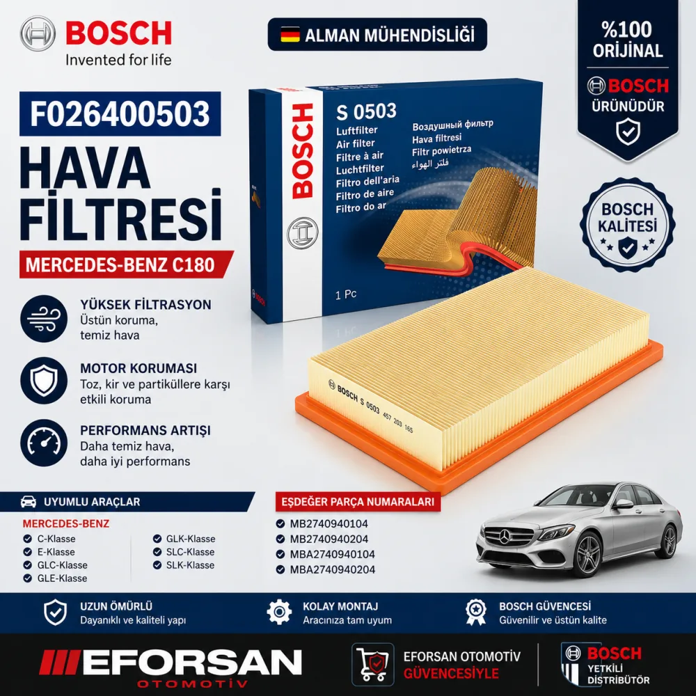 Hava Filtresi Mercedes Uyumlu F026400503