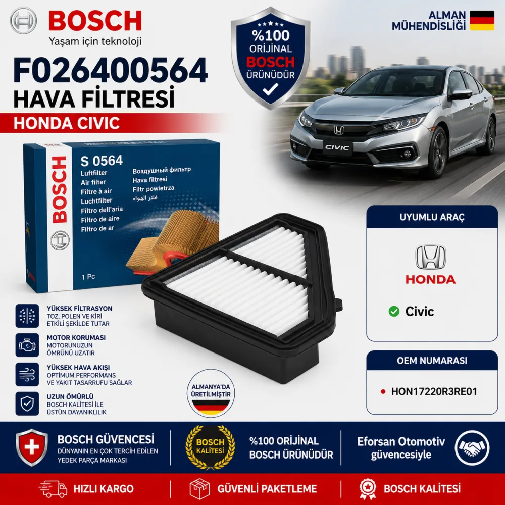 Hava Filtresi Honda Uyumlu F026400564