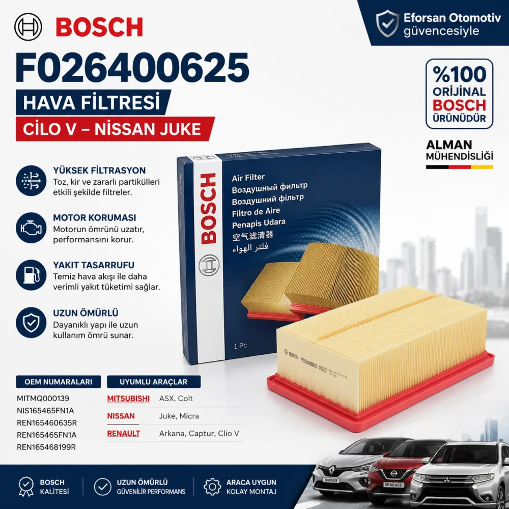Hava Filtresi Nissan Uyumlu F026400625