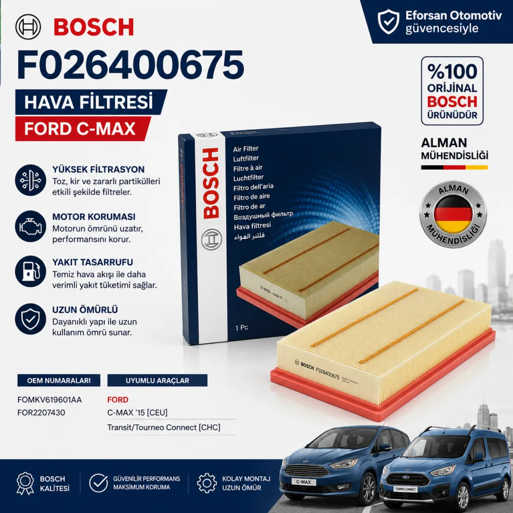 Hava Filtresi Ford Uyumlu F026400675