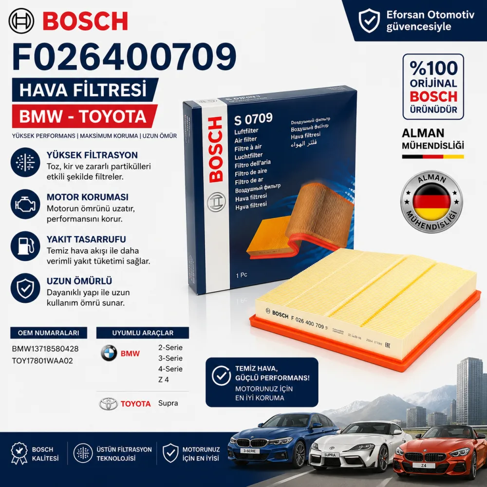 Hava Filtresi Bmw Toyota Uyumlu F026400709