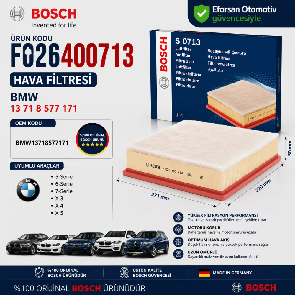 Hava Filtresi Bmw Uyumlu F026400713