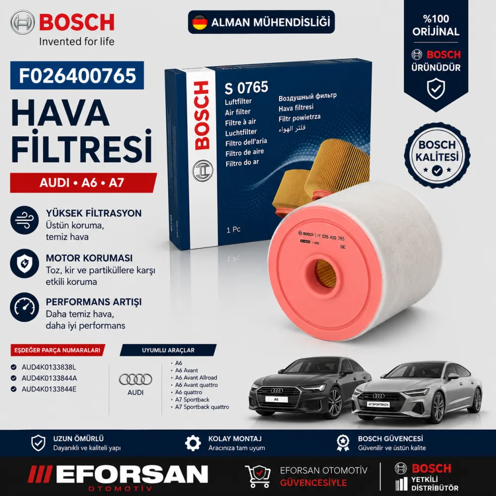 Hava Filtresi Audi Uyumlu F026400765
