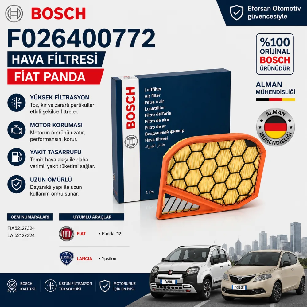 Hava Filtresi Fiat Uyumlu F026400772