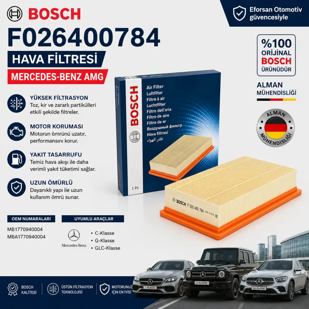 Hava Filtresi Mercedes Uyumlu F026400784