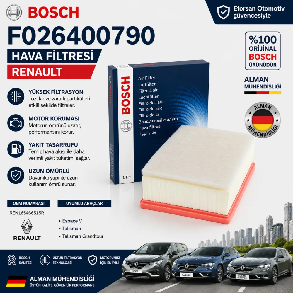 Hava Filtresi Renault Uyumlu F026400790
