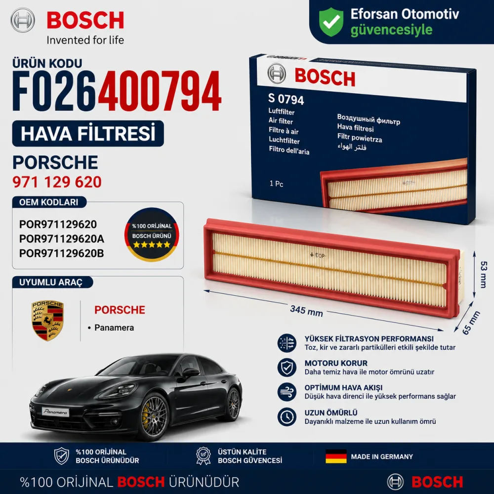 Hava Filtresi Porsche Uyumlu F026400794