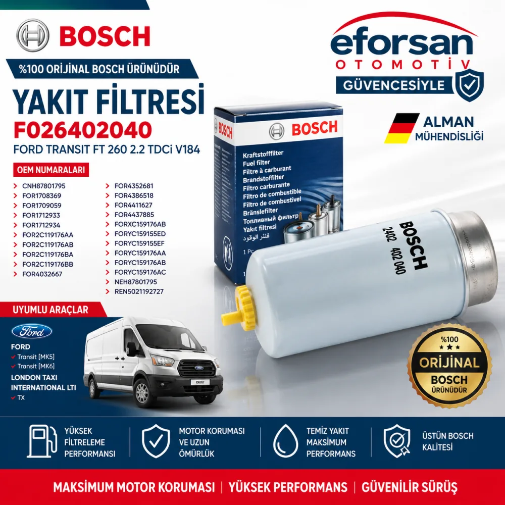 Yakıt Filtresi Ford Uyumlu F026402040
