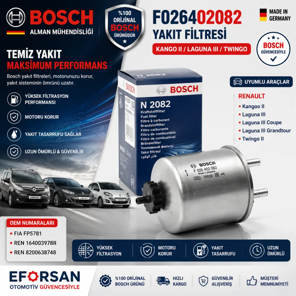 Yakıt Filtresi Renault Uyumlu F026402082