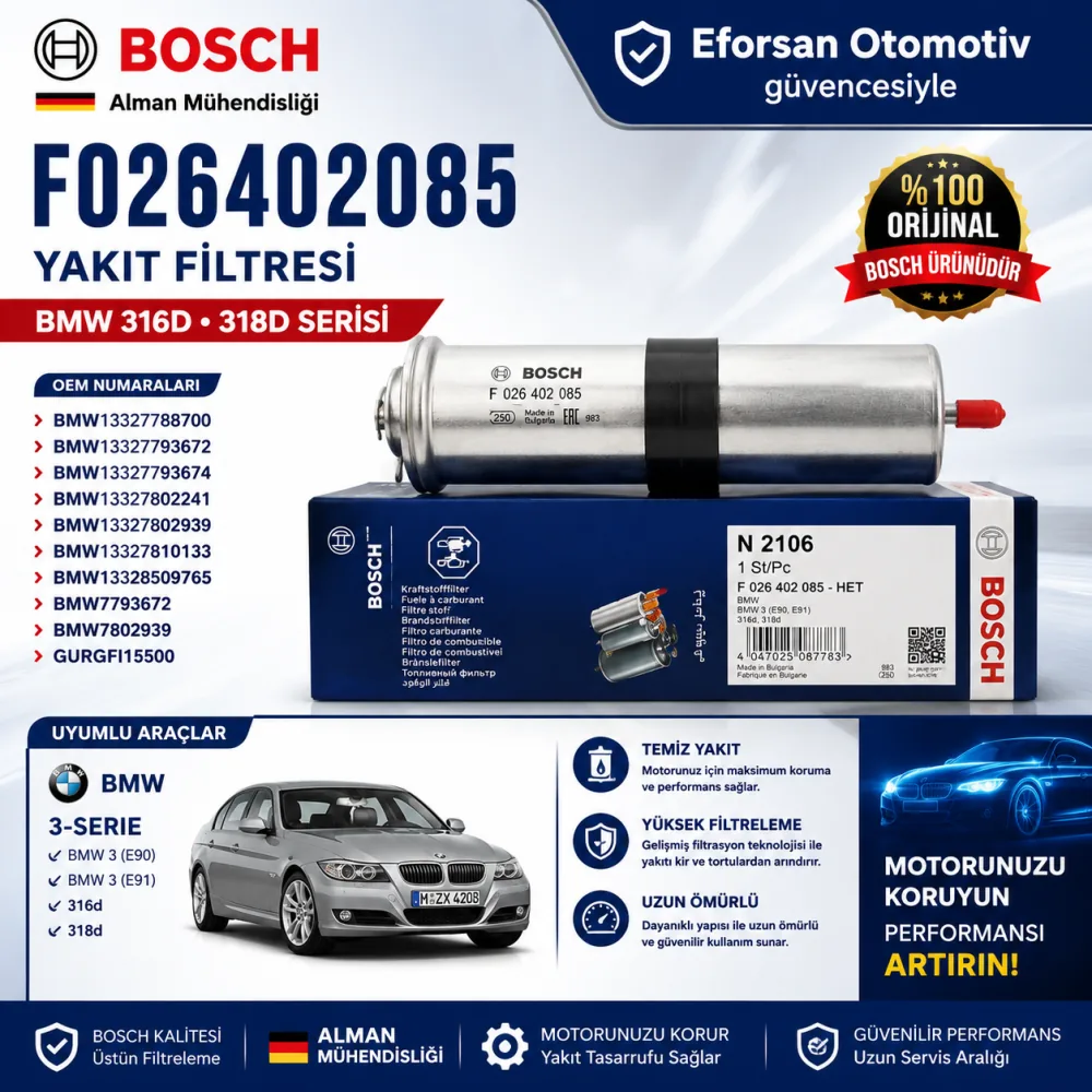 Yakıt Filtresi Bmw Uyumlu F026402085
