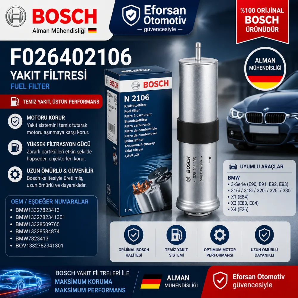 Yakıt Filtresi Bmw Uyumlu F026402106