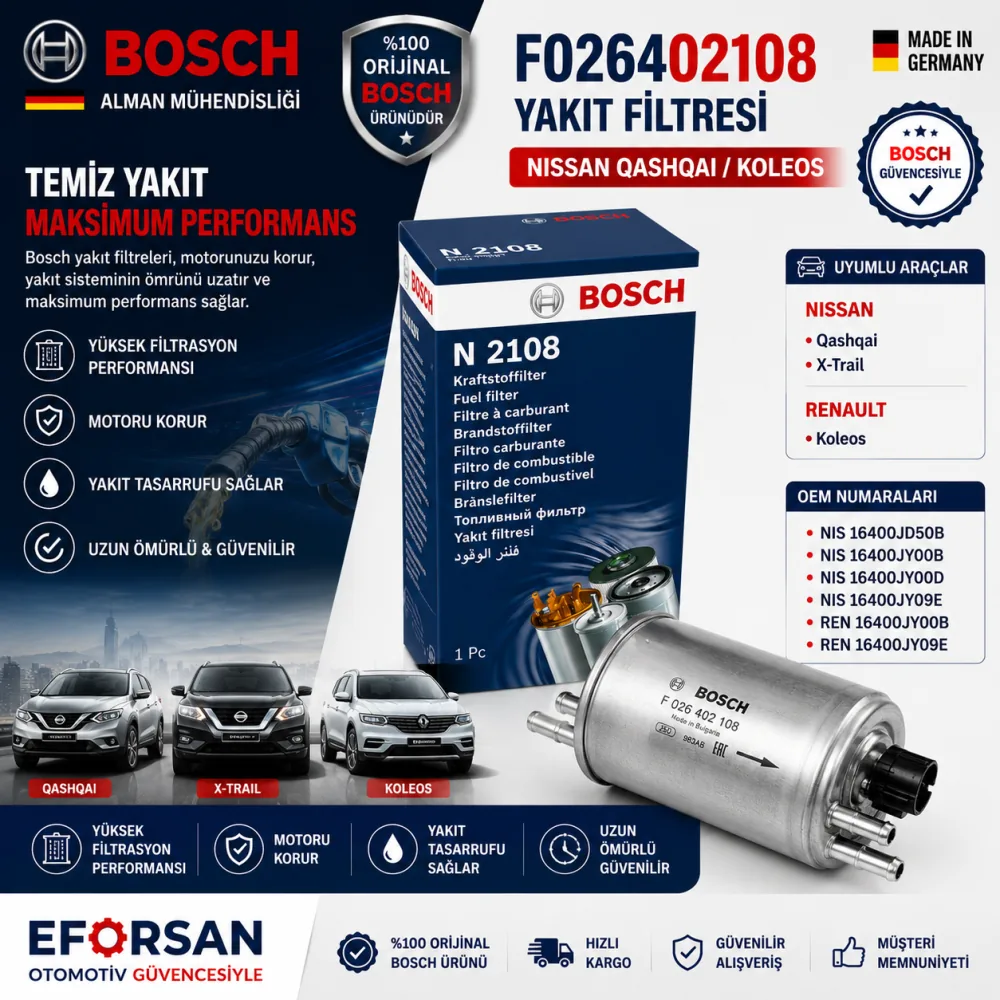 Yakıt Filtresi Nissan Uyumlu F026402108