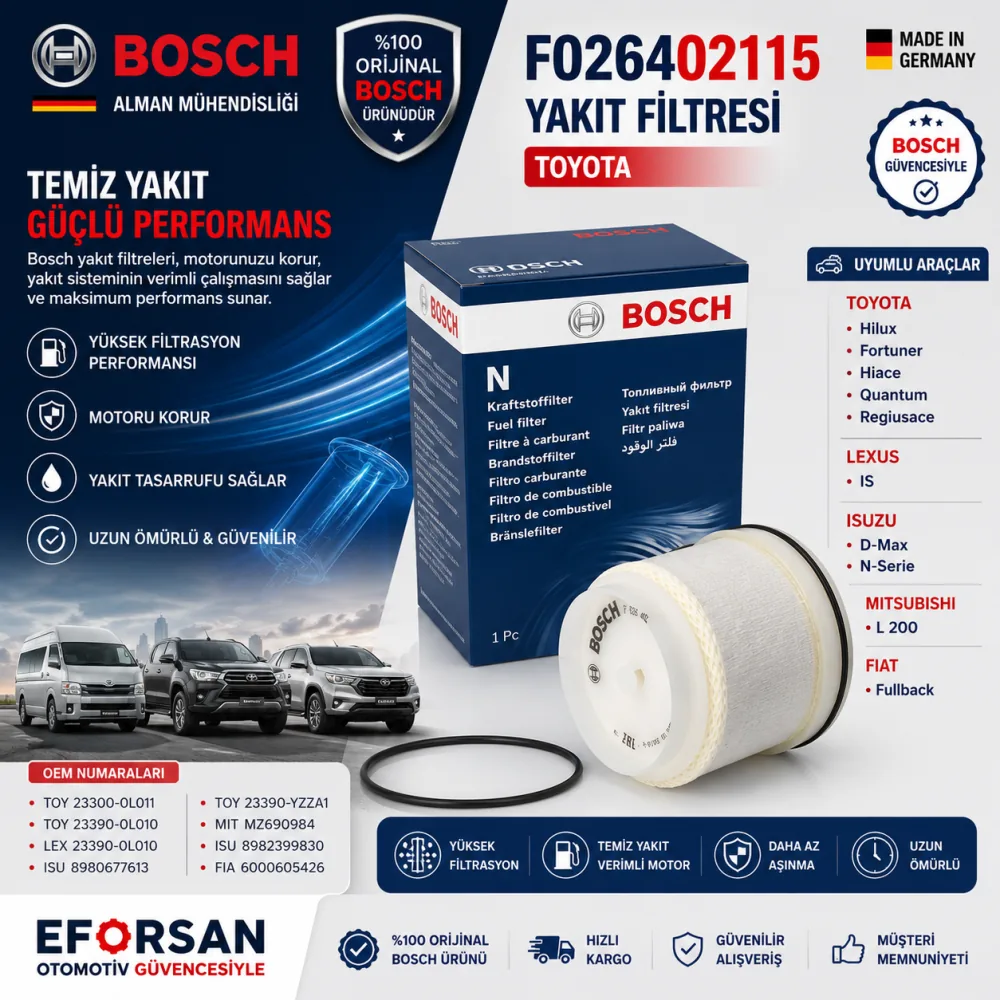 Yakıt Filtresi Toyota Uyumlu F026402115