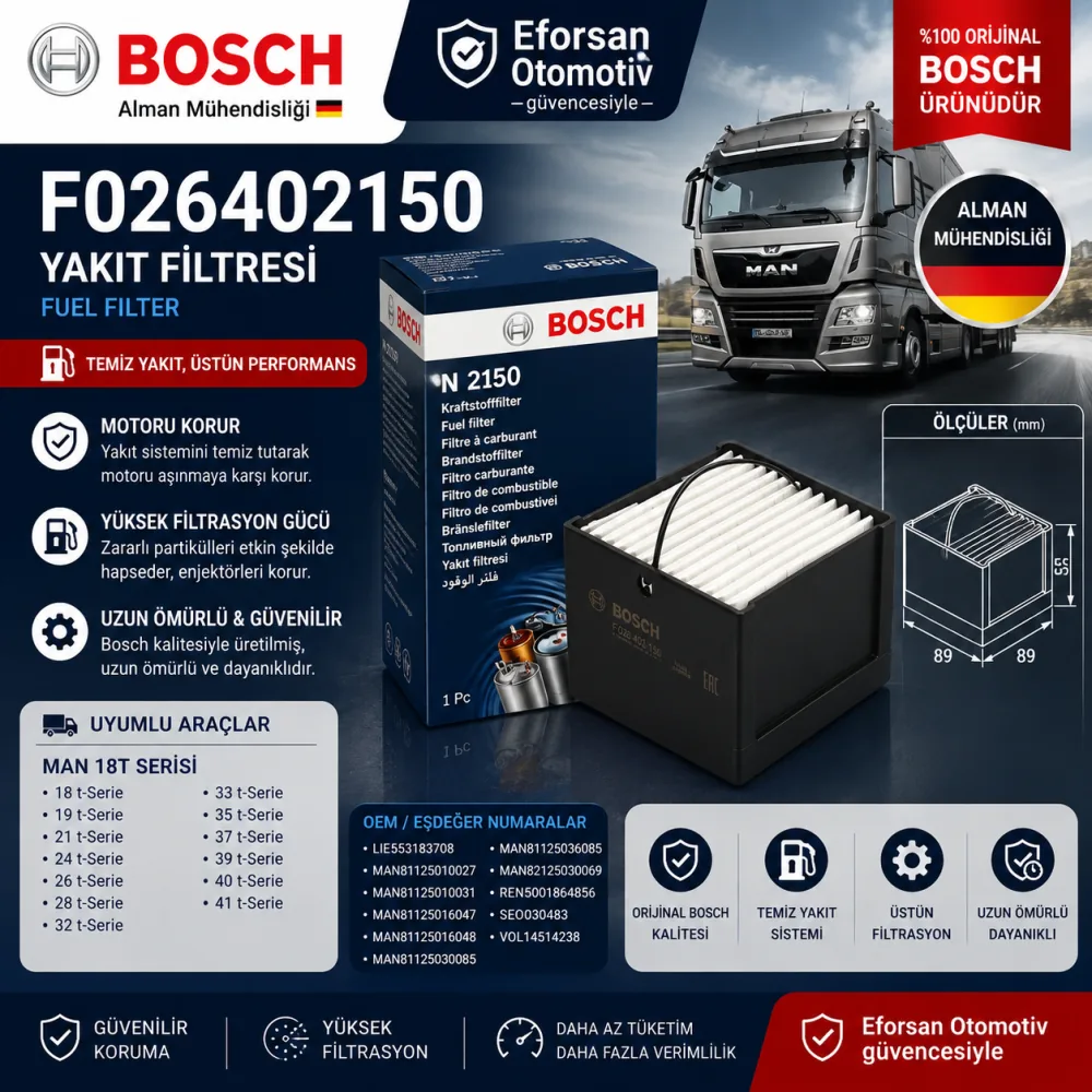 Yakıt Filtresi Man Uyumlu F026402150