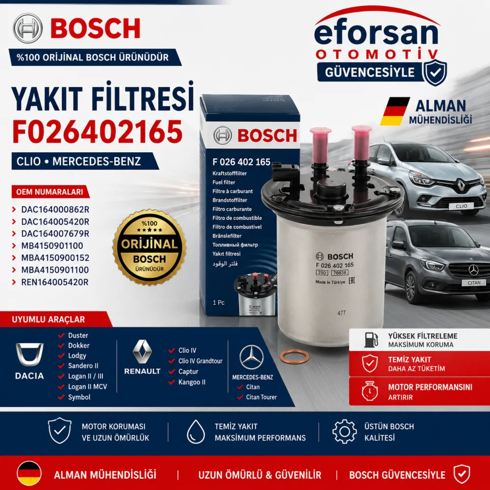 Yakıt Filtresi Renault Mercedes Uyumlu F026402165