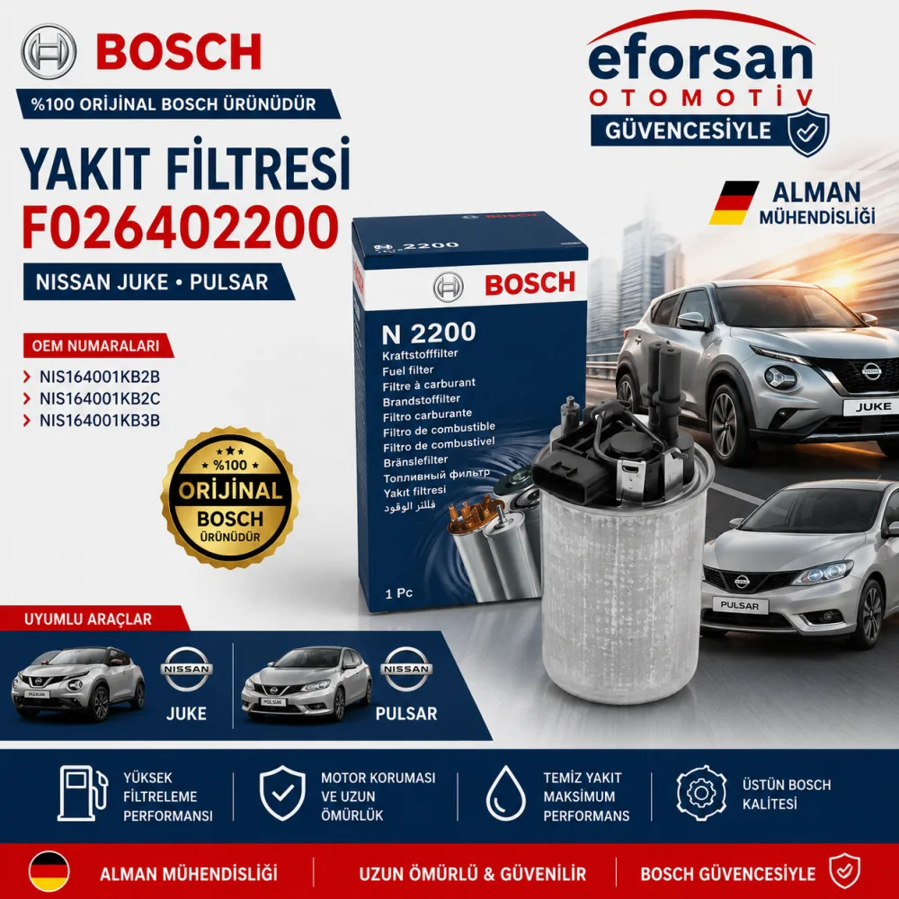 Yakıt Filtresi Nissan Uyumlu F026402200