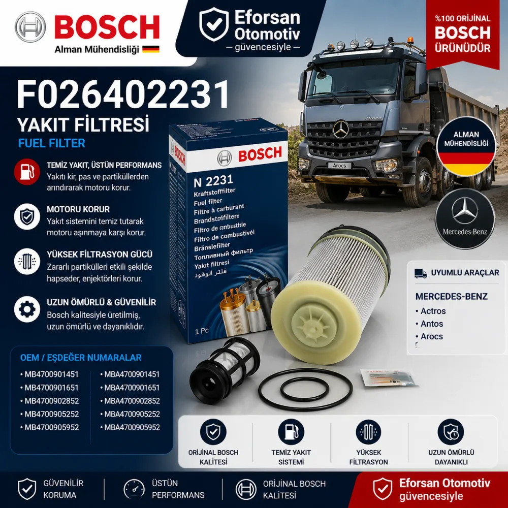 Yakıt Filtresi Mercedes Uyumlu F026402231