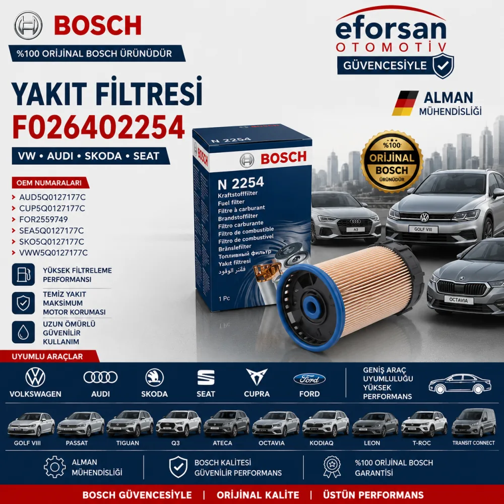 Yakıt Filtresi Volkswagen Skoda Uyumlu F026402254