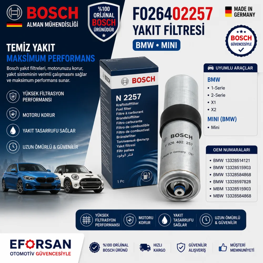 Yakıt Filtresi Bmw Mini Uyumlu F026402257