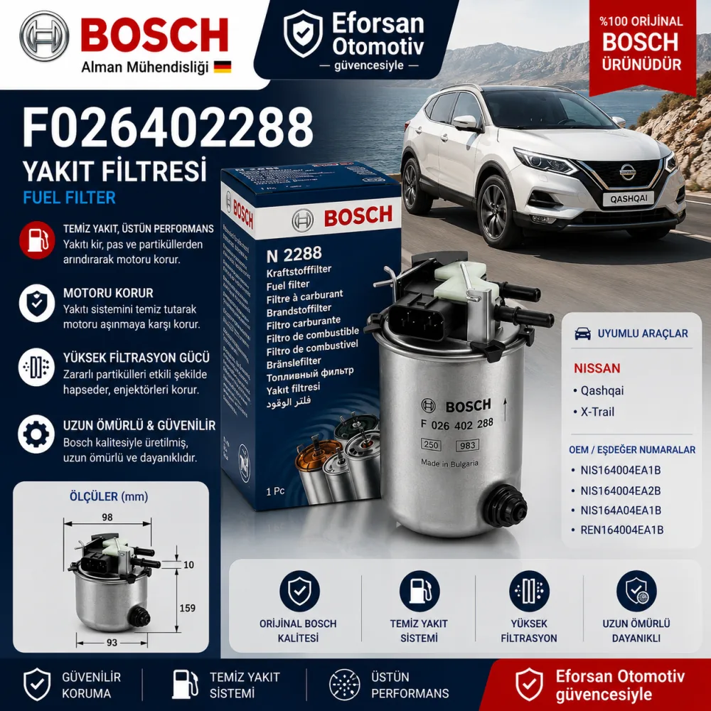 Yakıt Filtresi Nissan Uyumlu F026402288