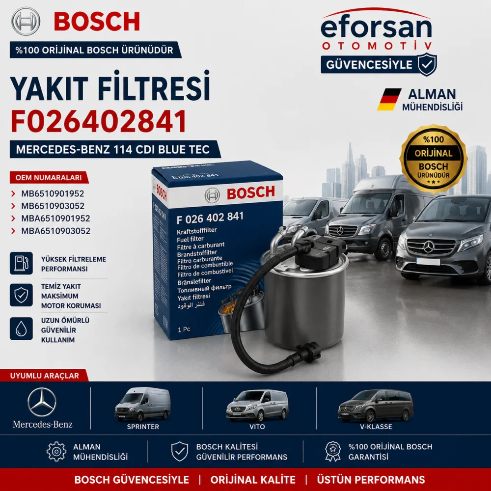 Yakıt Filtresi Mercedes Uyumlu F026402841