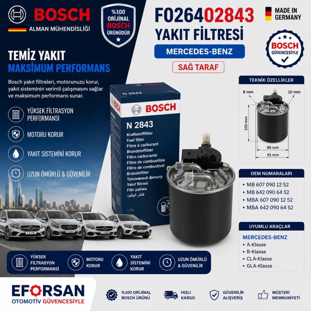 Yakıt Filtresi Mercedes Uyumlu F026402843
