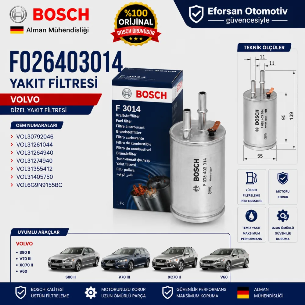 Yakıt Filtresi Volvo Uyumlu F026403014